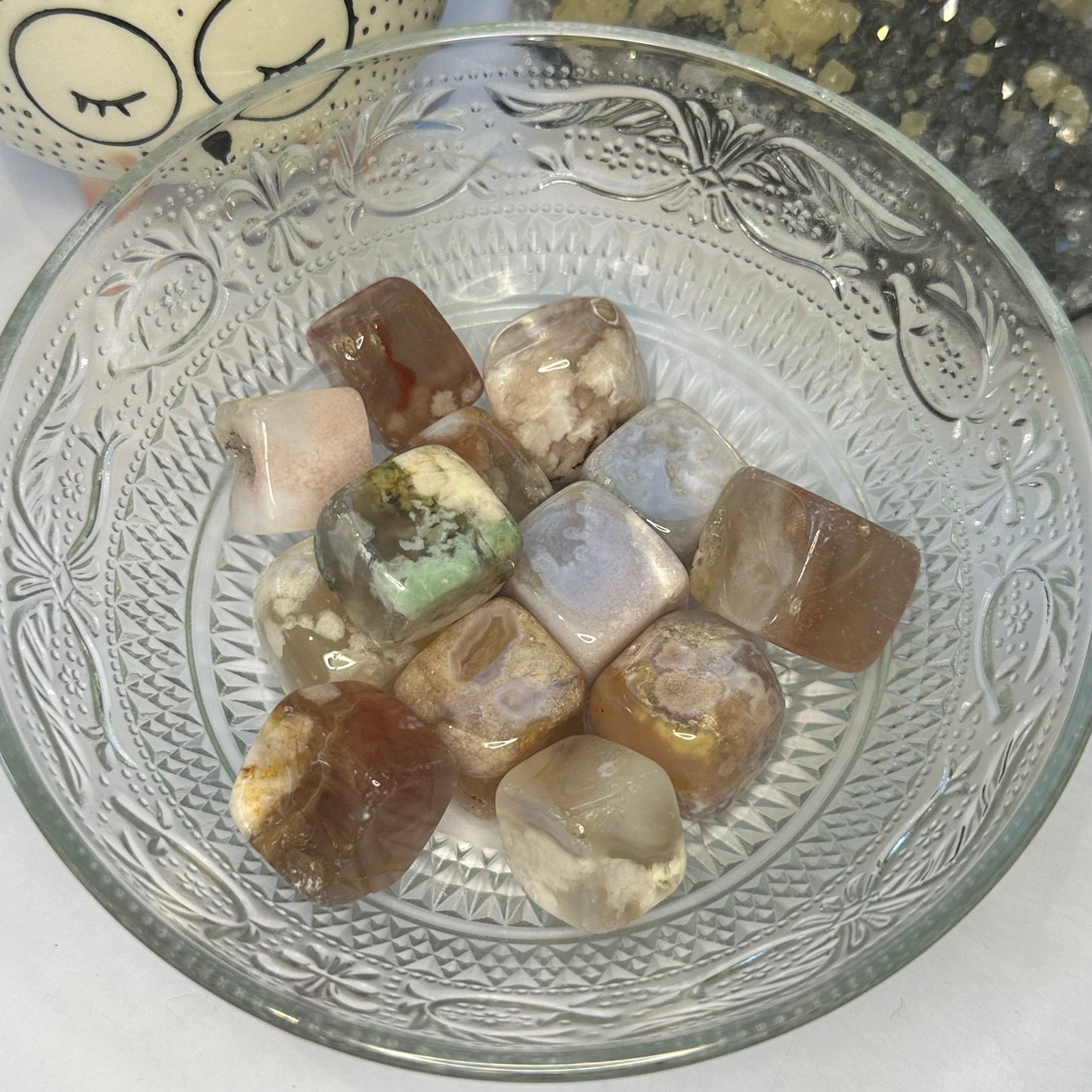 Flower Agate Cubes