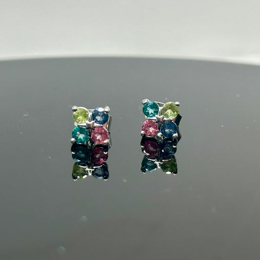 Mixed Tourmaline 925 Earrings
