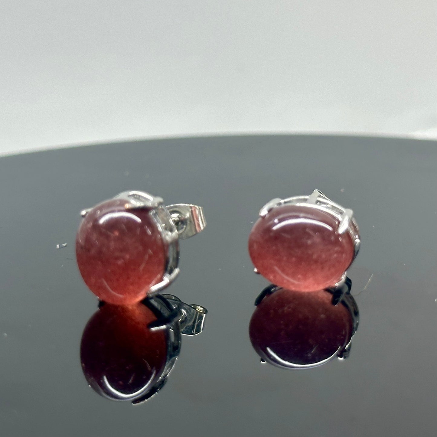 Strawberry Quartz 925 Earrings