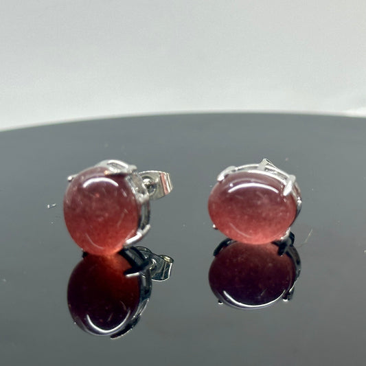 Strawberry Quartz 925 Earrings