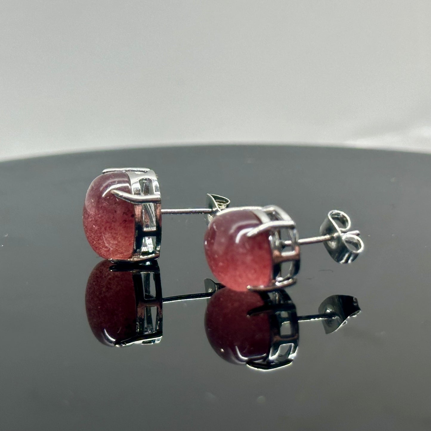Strawberry Quartz 925 Earrings