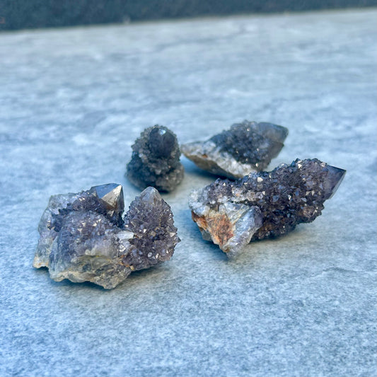 Dark Spirit Quartz Clusters