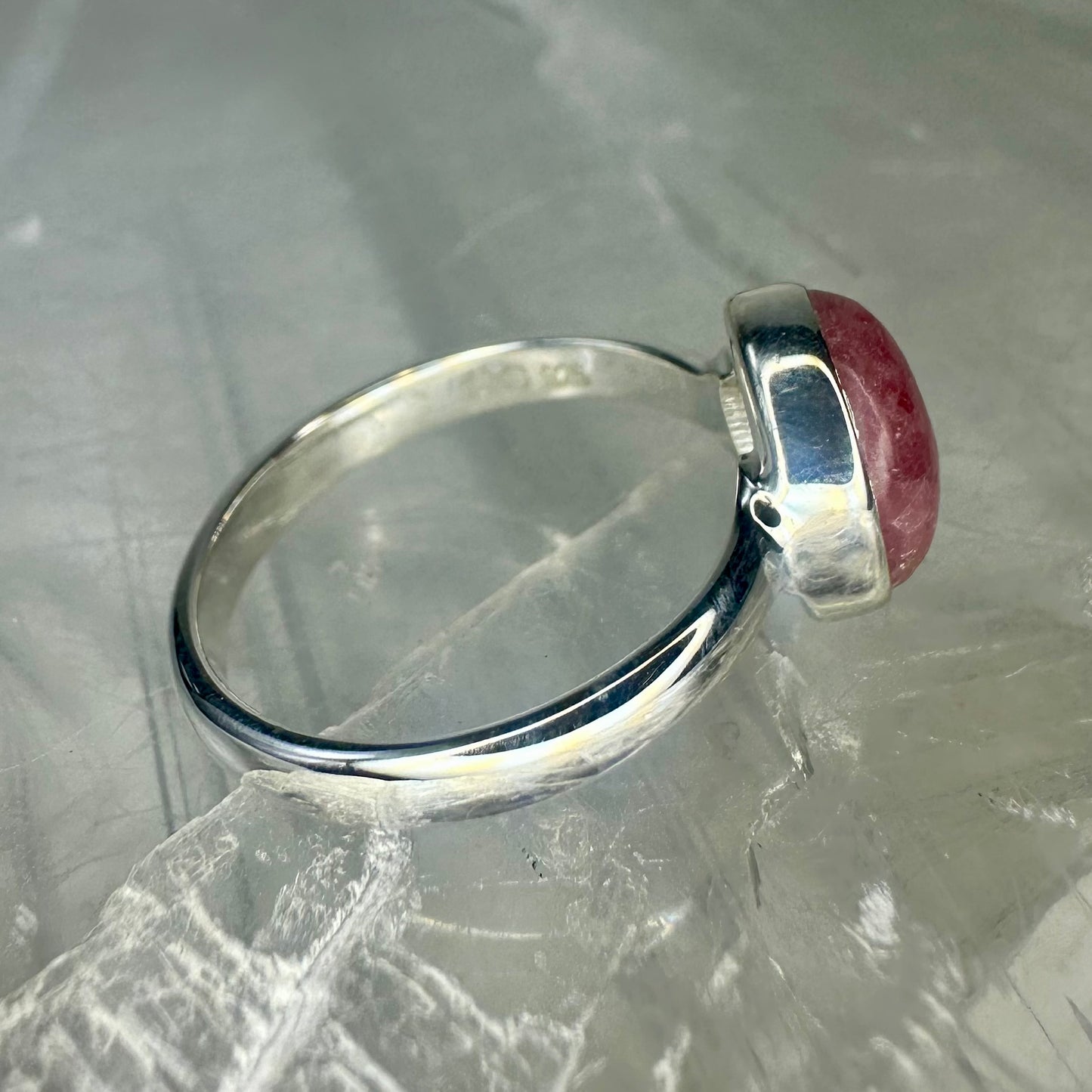 Rhodonite 925 Ring (Size P)
