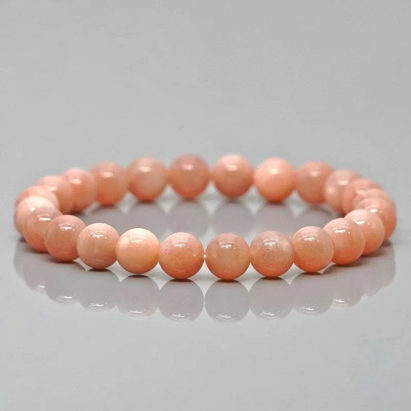 Peach Moonstone, 10mm Bracelet