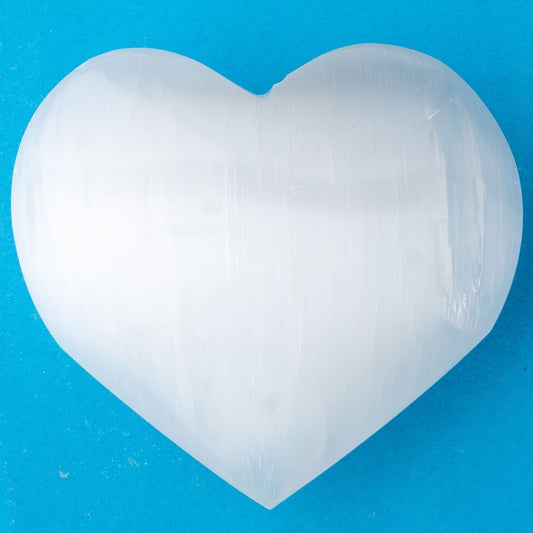 Selenite Puff Heart - 7cm