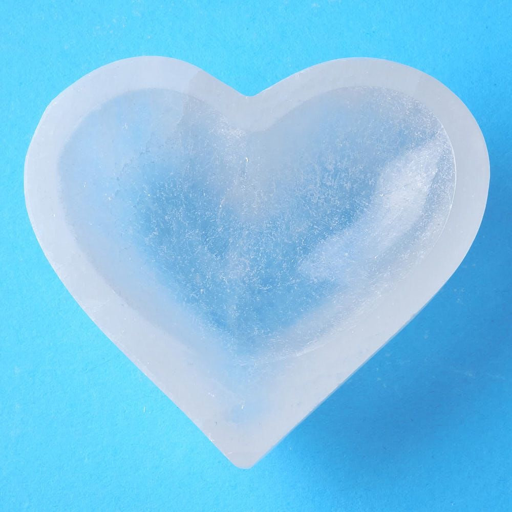 Selenite Heart  Bowl 6cm
