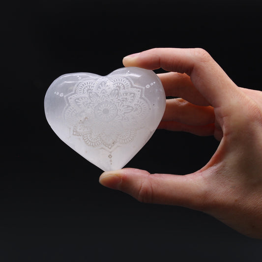 Selenite Mandale Engraved 7cm