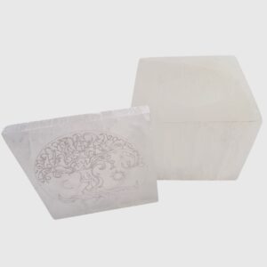 Selenite Tree Of Life Square Trinket Box (8cm)