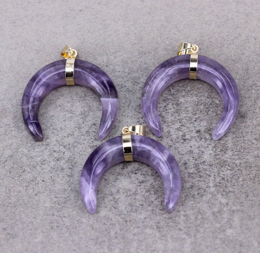 Amethyst  MoonPhase Pendant 925