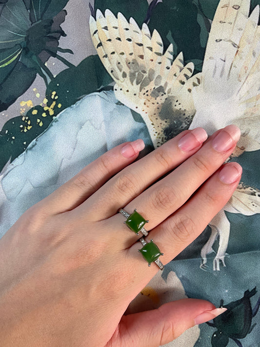 Green Jade Plated Rings