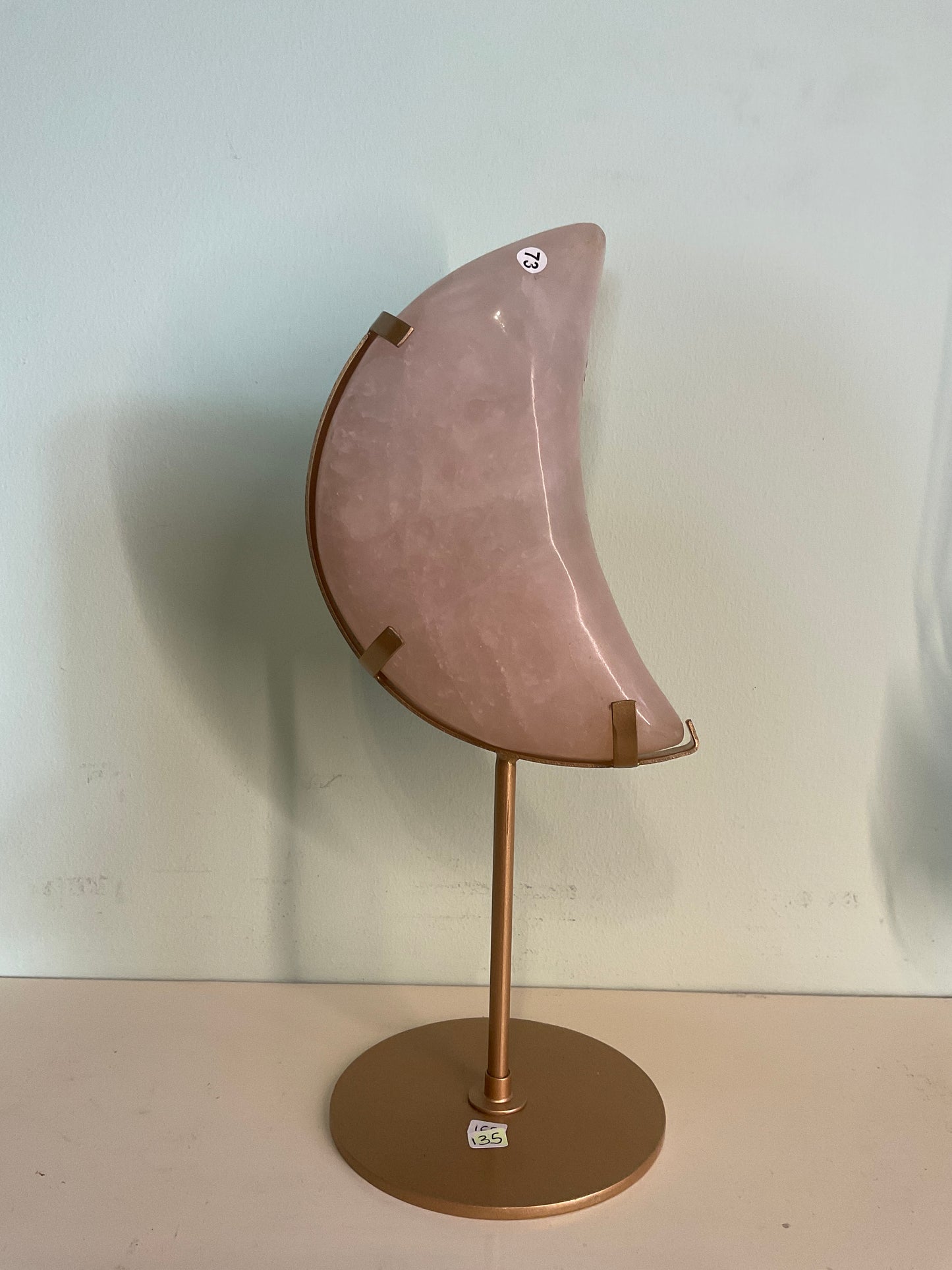 Rose Quartz Moon On stand