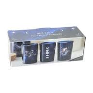 Set of 3 Blue Moon Votive Candle holder