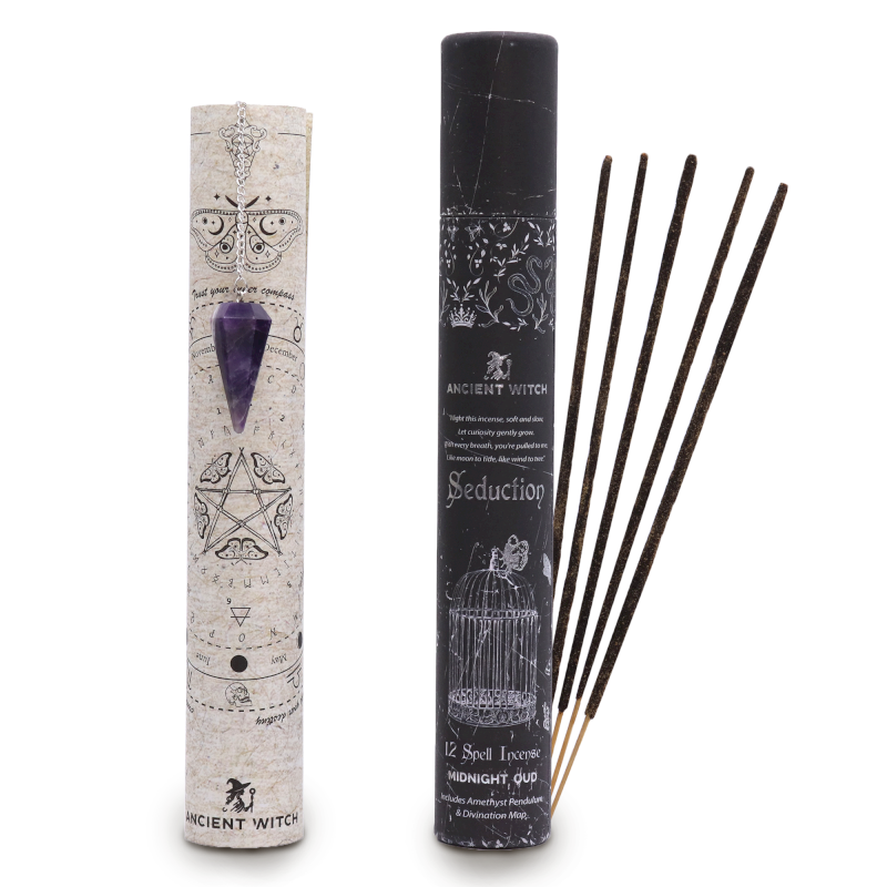 Cleansing Incense Sticks With Amethyst Pendulum