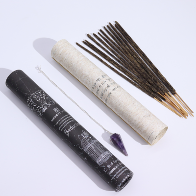 Cleansing Incense Sticks With Amethyst Pendulum
