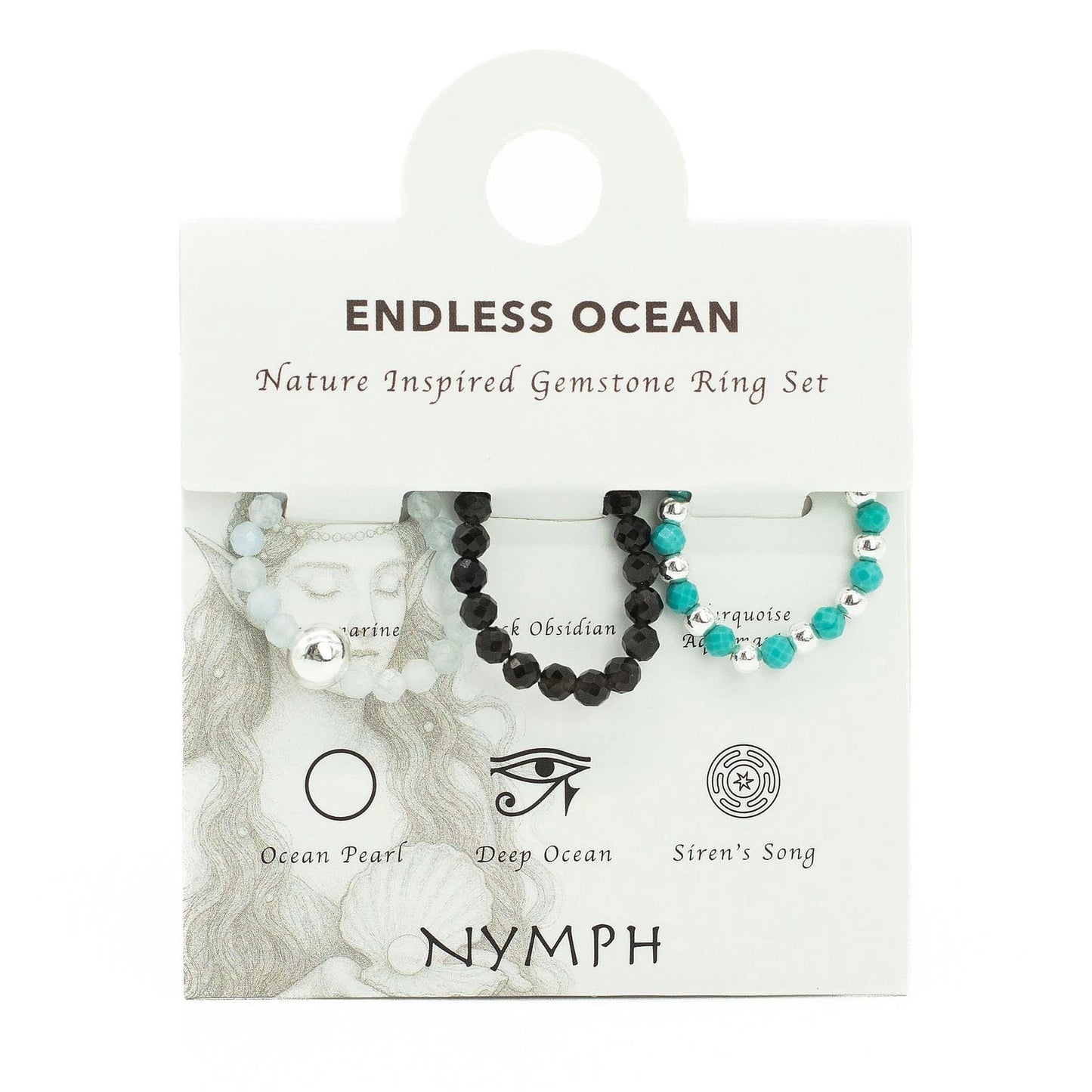 Gemstone Beaded Ring Set
