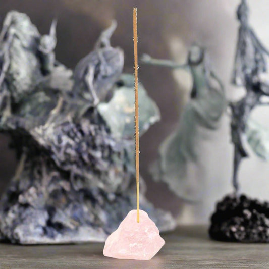 Rose Quartz Crystal Incense Stick Holder